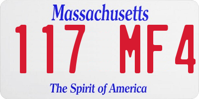 MA license plate 117MF4