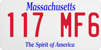 MA license plate 117MF6