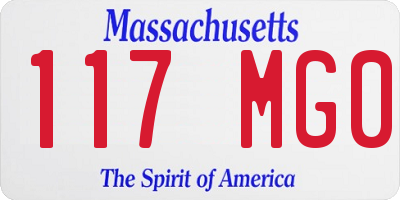 MA license plate 117MG0