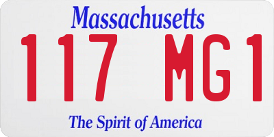 MA license plate 117MG1
