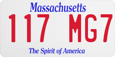 MA license plate 117MG7