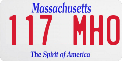 MA license plate 117MH0