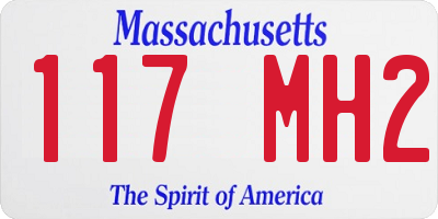 MA license plate 117MH2