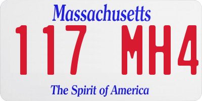 MA license plate 117MH4