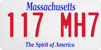 MA license plate 117MH7