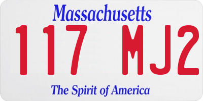 MA license plate 117MJ2