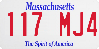 MA license plate 117MJ4