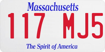 MA license plate 117MJ5