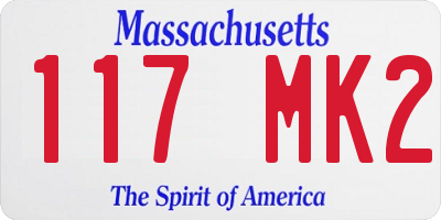 MA license plate 117MK2