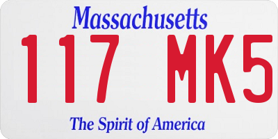 MA license plate 117MK5