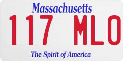 MA license plate 117ML0