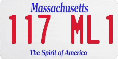 MA license plate 117ML1
