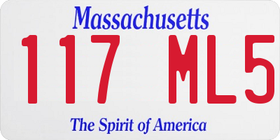 MA license plate 117ML5