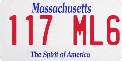 MA license plate 117ML6