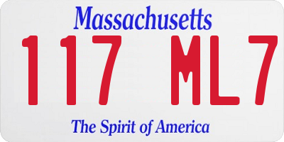 MA license plate 117ML7
