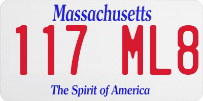 MA license plate 117ML8