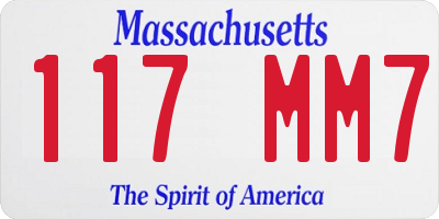MA license plate 117MM7