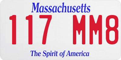 MA license plate 117MM8