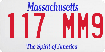 MA license plate 117MM9