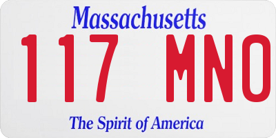 MA license plate 117MN0