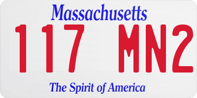 MA license plate 117MN2