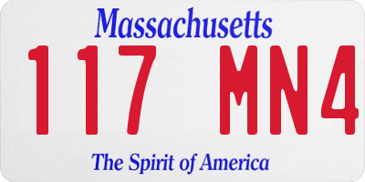 MA license plate 117MN4