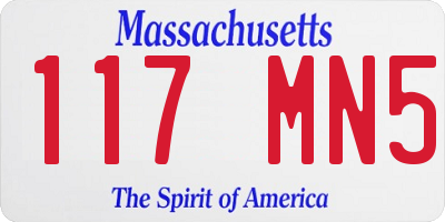 MA license plate 117MN5