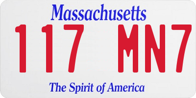 MA license plate 117MN7
