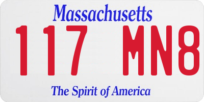 MA license plate 117MN8