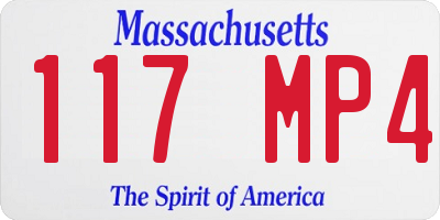 MA license plate 117MP4