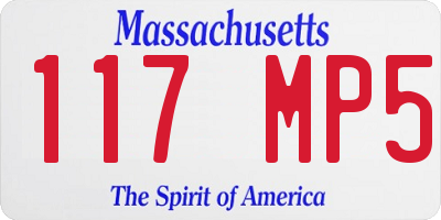 MA license plate 117MP5