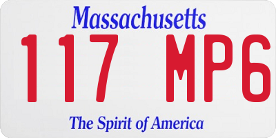 MA license plate 117MP6