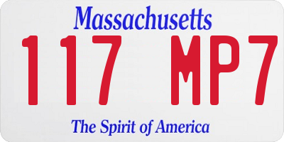 MA license plate 117MP7