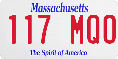 MA license plate 117MQ0