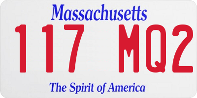 MA license plate 117MQ2