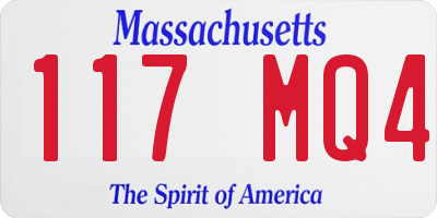 MA license plate 117MQ4