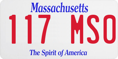 MA license plate 117MS0