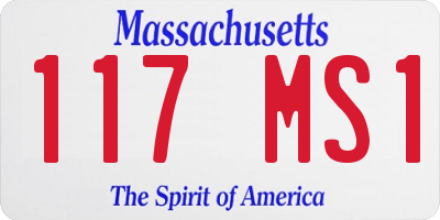 MA license plate 117MS1