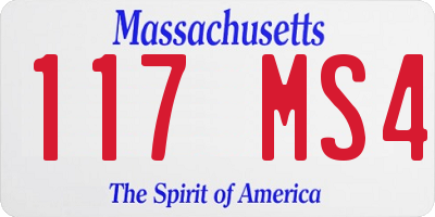 MA license plate 117MS4