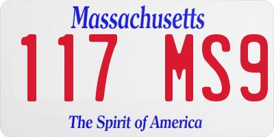 MA license plate 117MS9