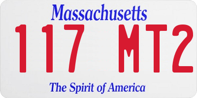 MA license plate 117MT2