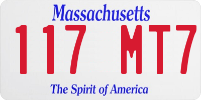 MA license plate 117MT7