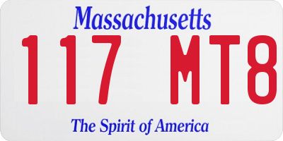 MA license plate 117MT8