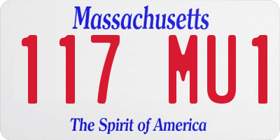 MA license plate 117MU1