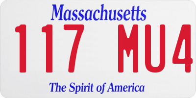 MA license plate 117MU4