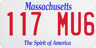 MA license plate 117MU6