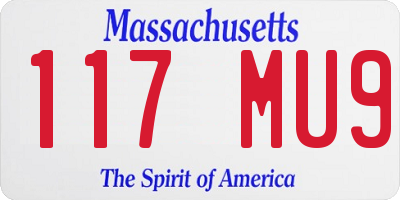 MA license plate 117MU9