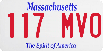 MA license plate 117MV0