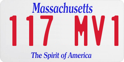 MA license plate 117MV1