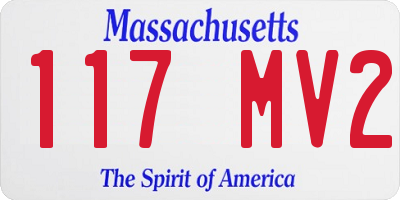 MA license plate 117MV2